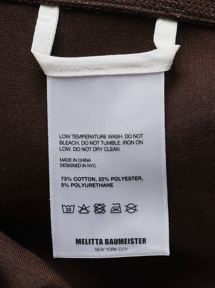 Melitta Baumeister brown cropped wide-leg lounge pants with black logo drawstring and elasticated waistband - view 3