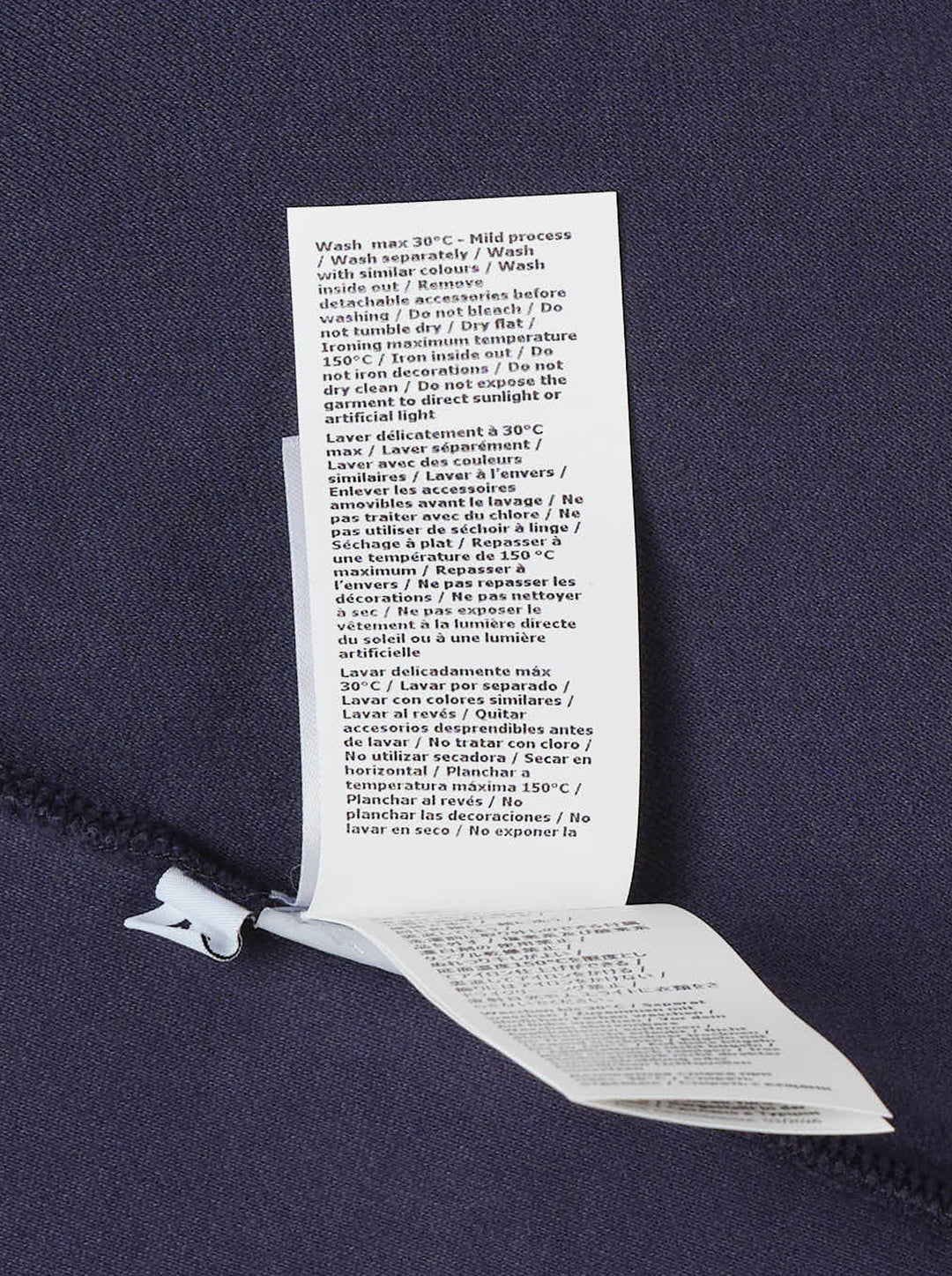 Navy brushed crew neck sweatshirt by C.P. Company with a sleeve utility pocket and signature lens detail - view 5