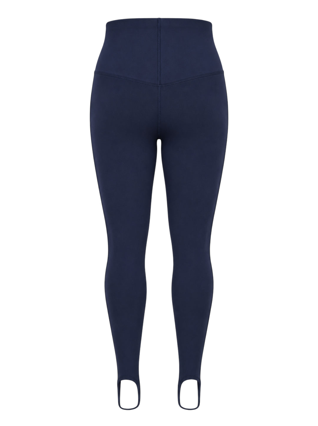 Navy high-waisted stirrup leggings from Nike x Jacquemus with a contoured waistband, shown from the front - view 2