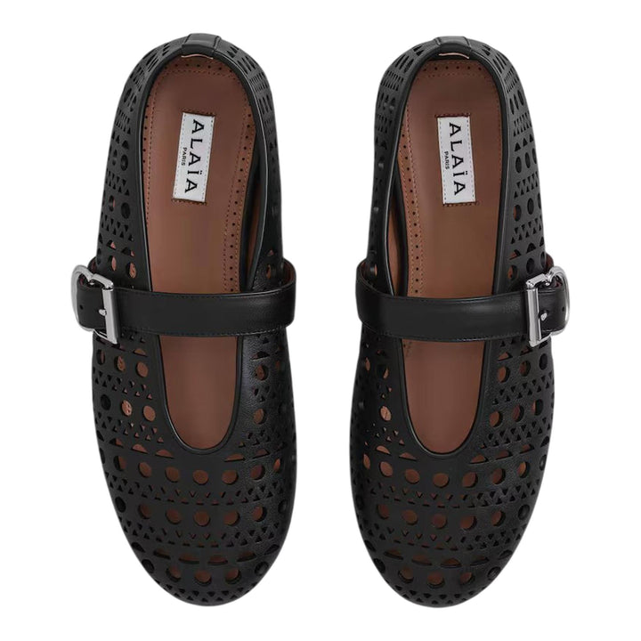 Club21 - ALAIA - Ballerinas Perforated Goatskin - FLAT SHOES - Black