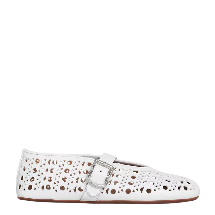 Perforated Goatskin Ballerinas