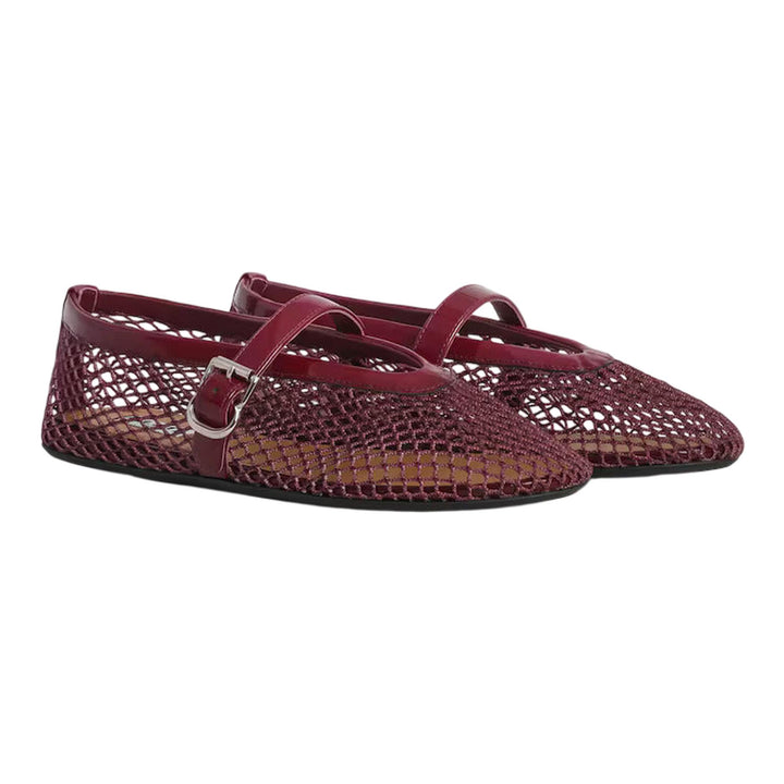 Club21 - ALAIA - Ballet Flats Mesh Patent Leather - FLAT SHOES - Burgundy