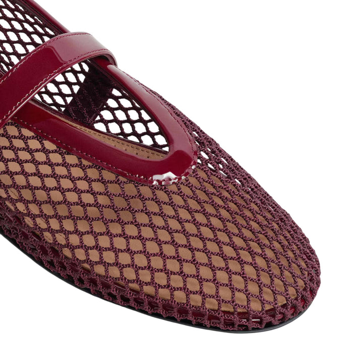 Club21 - ALAIA - Ballet Flats Mesh Patent Leather - FLAT SHOES - Burgundy