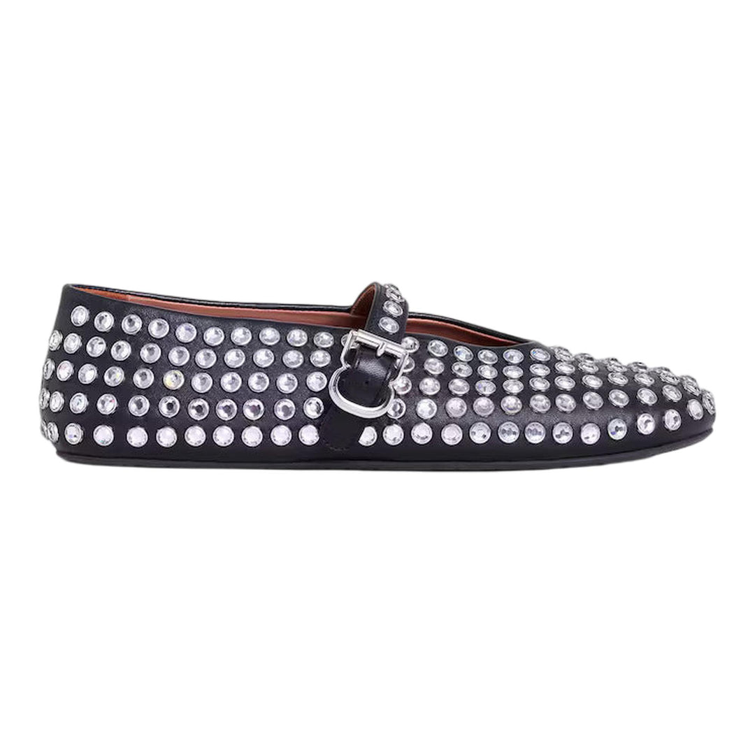 Club21 - ALAIA - Ballet Flats Strass Nappa Lambskin - FLAT SHOES - Black