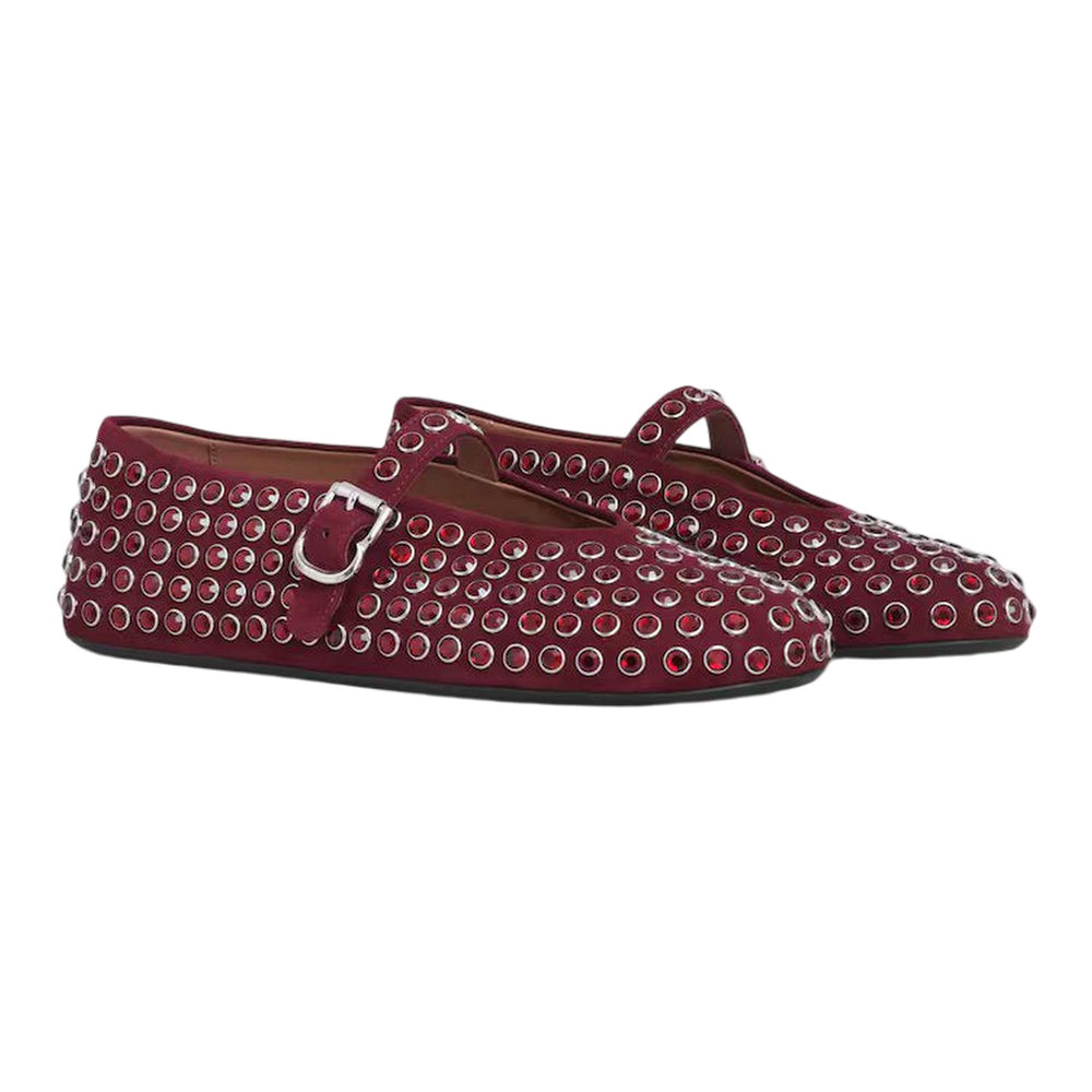 Club21 - ALAIA - Ballet Flats Suede - FLAT SHOES - Burgundy