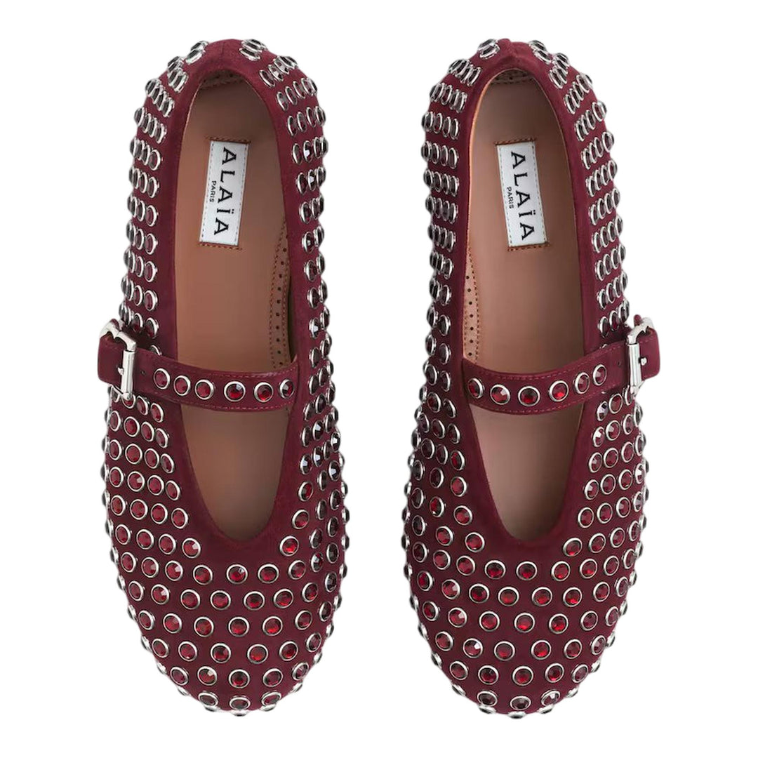 Club21 - ALAIA - Ballet Flats Suede - FLAT SHOES - Burgundy