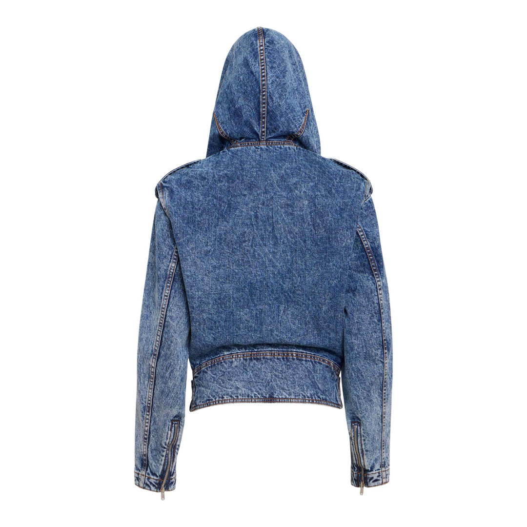 Club21 - ALAIA - Hooded Biker - JACKETS - Denim