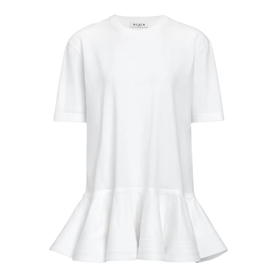 Club21 - ALAIA - Peplum T-Shirt - TEES - White