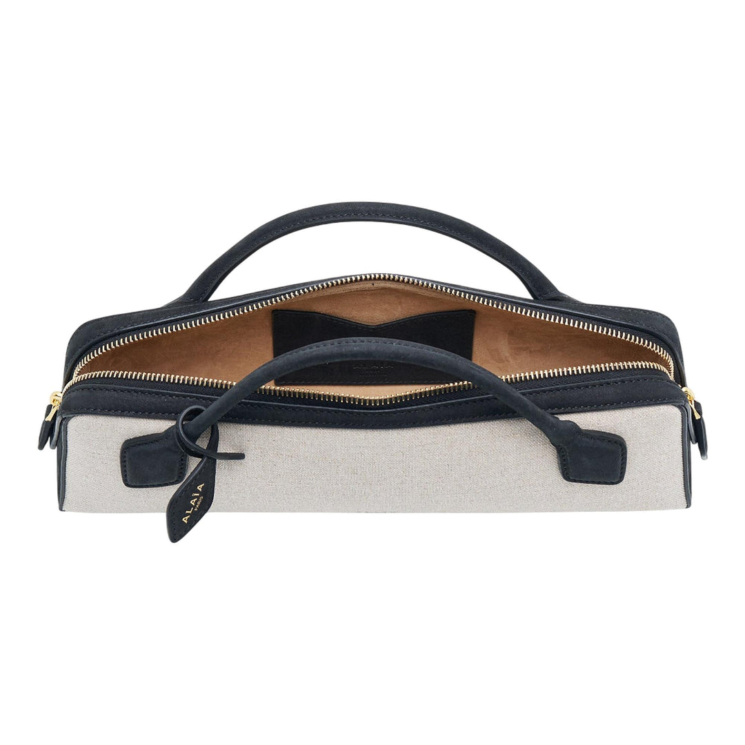 Club21 - ALAIA - Teckel Clutch Linen And Nubuck - CLUTCH BAGS - Black