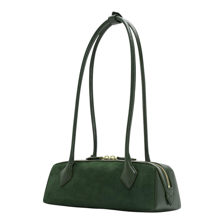 Club21 - ALAIA - Teckel Small Bag Suede Goatskin And Shiny Goatskin - HANDBAGS - Olive