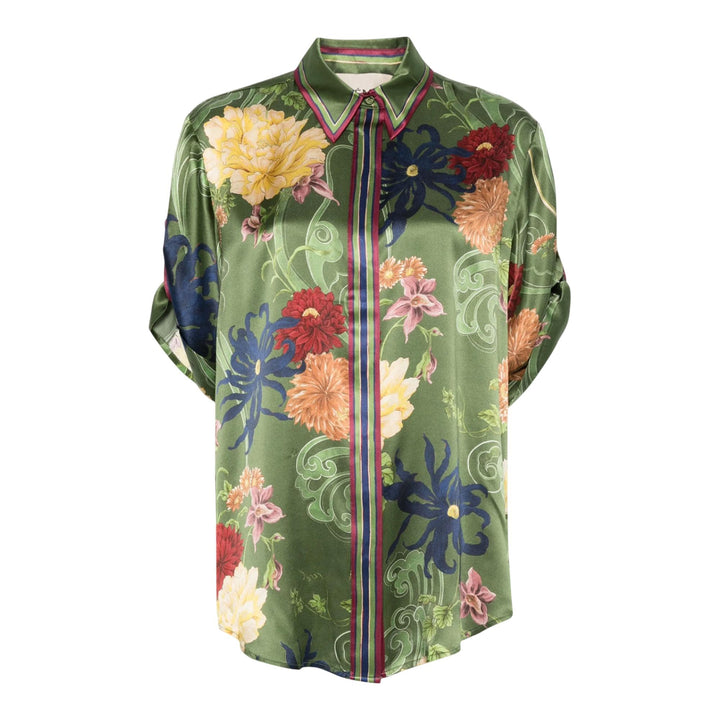 Club21 - ALEMAIS - Avery Silk Shirt - BLOUSES - Green