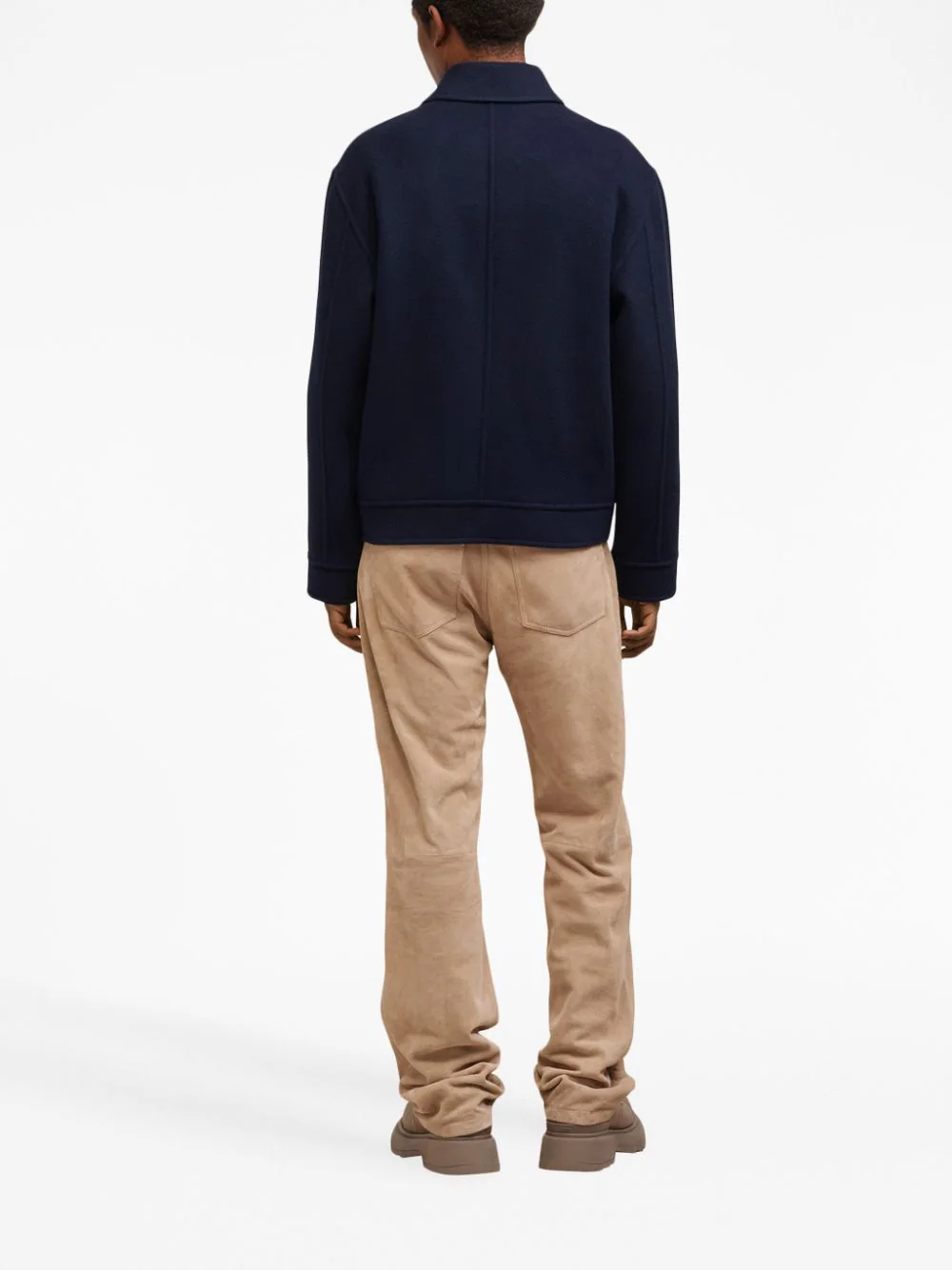 AMI-Paris-Double Face Short Coat-Navy-5