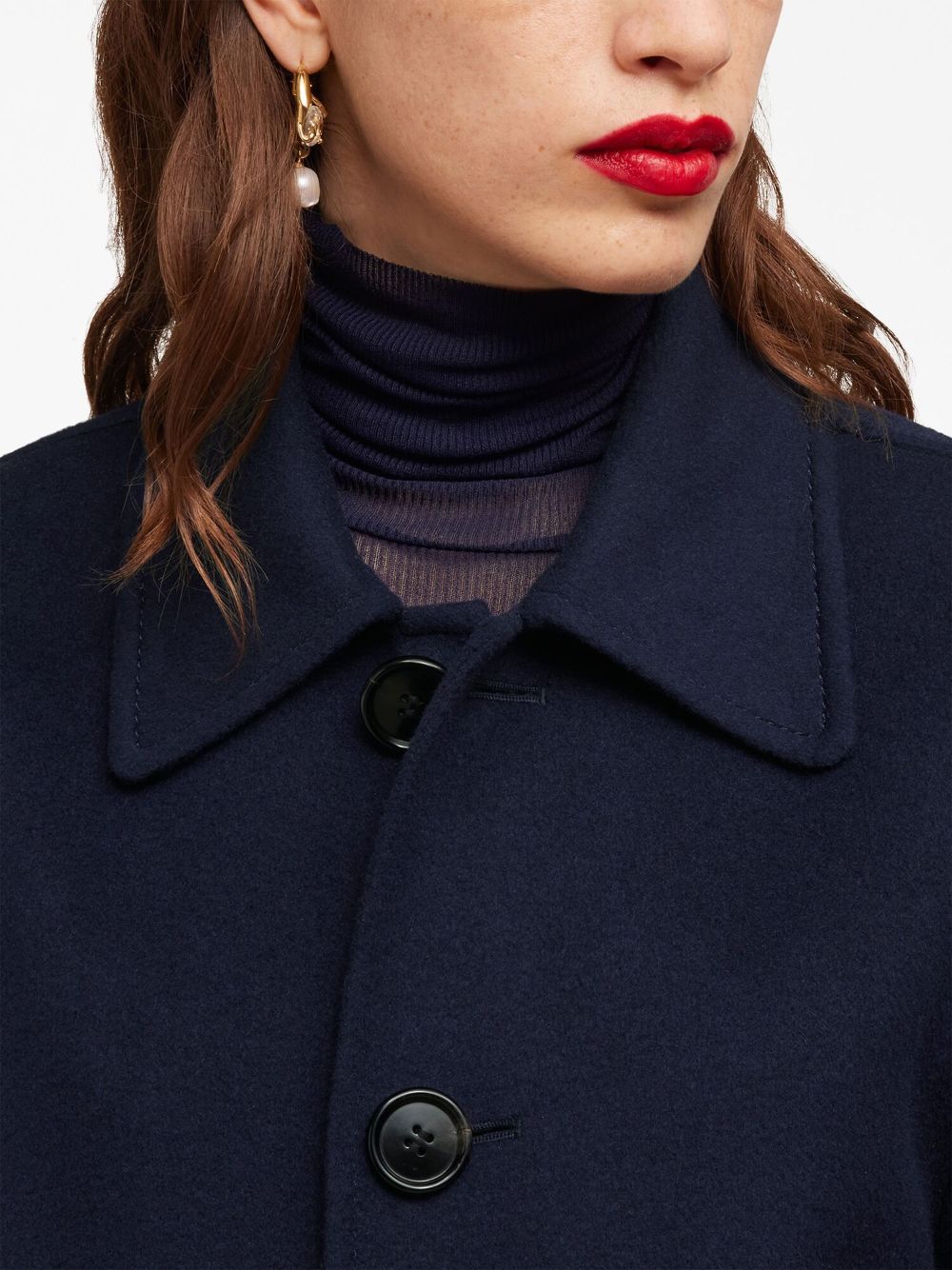 AMI-Paris-Double Face Short Coat-Navy-6