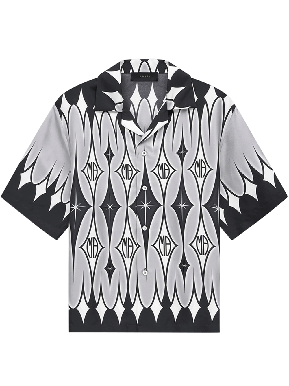 AMIRI-Arygle-Printed-Short-Sleeve-Shirt-Black-1