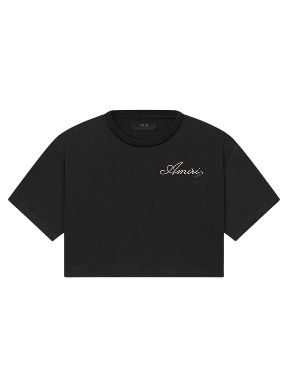 AMIRI-Champagne-Cropped-Tee-Black-1