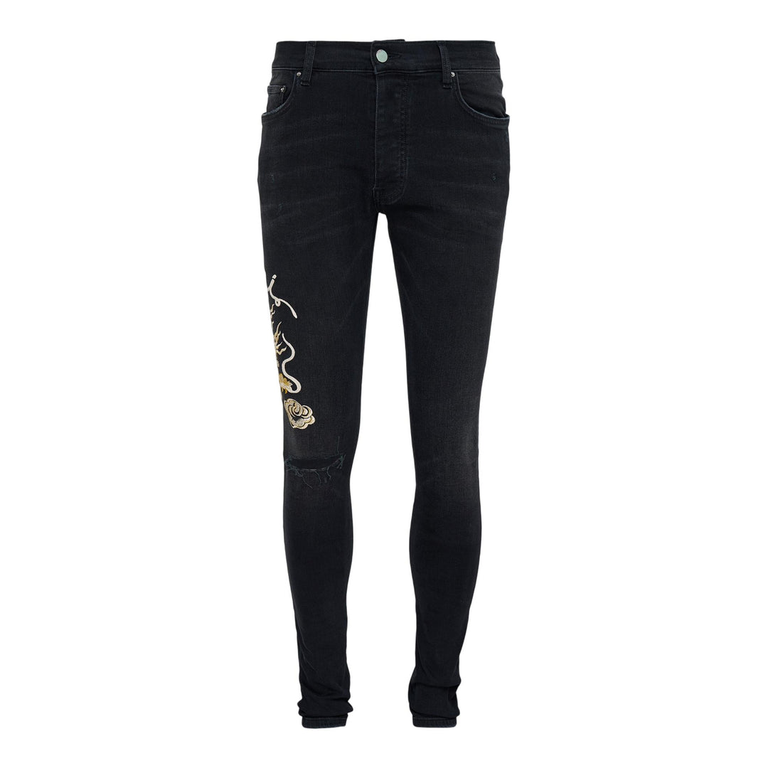 Club21 - AMIRI - Dragon Repair Slim Jean - JEANS - Black