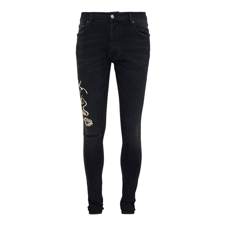 Club21 - AMIRI - Dragon Repair Slim Jean - JEANS - Black