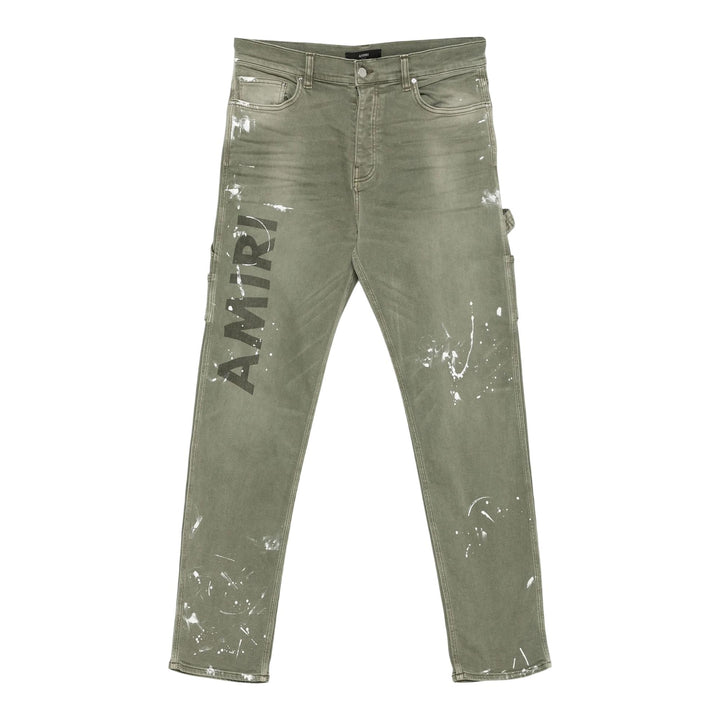 Club21 - AMIRI - Logo Painted Slim Workman Jeans - JEANS - Olive