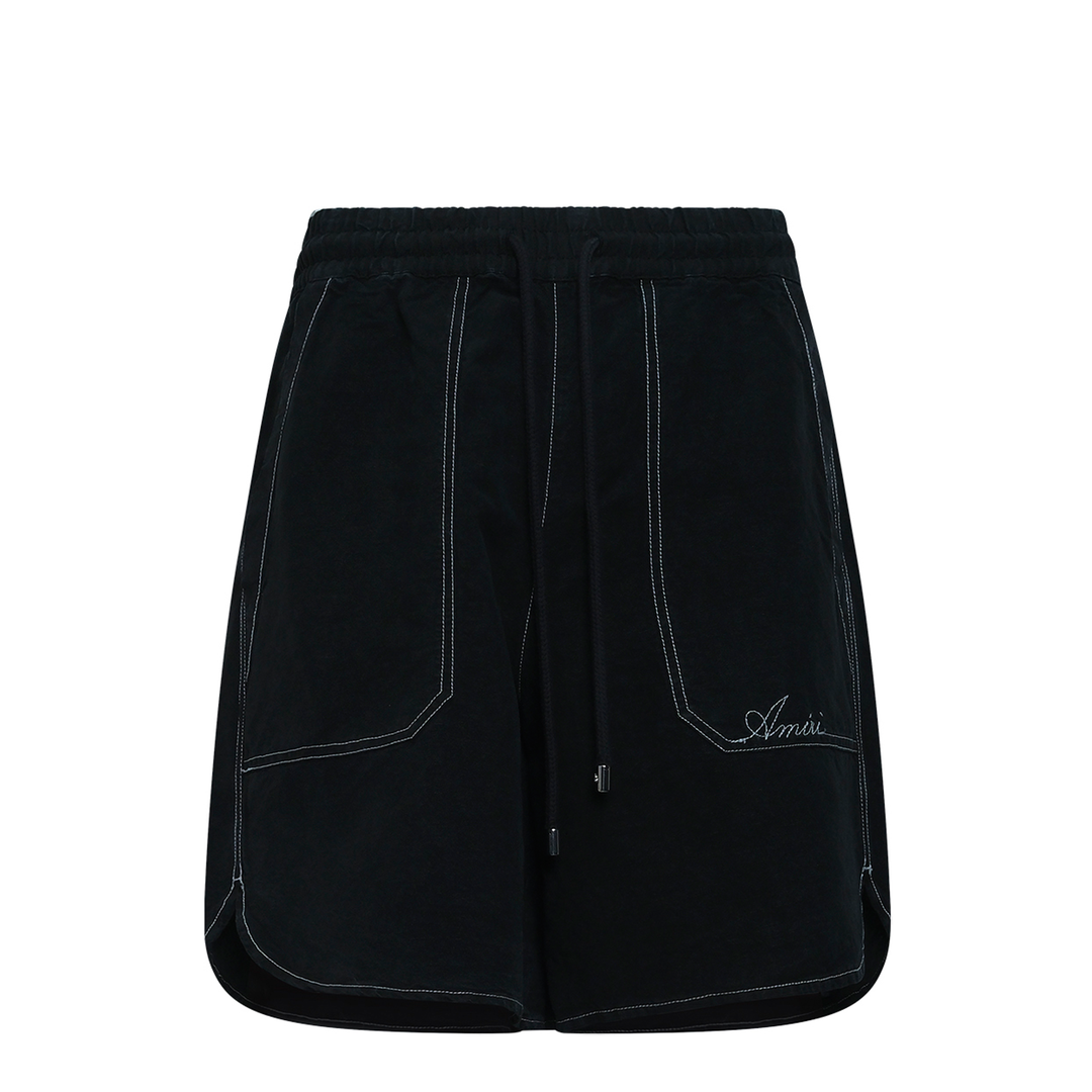 Script Linen Garment-Dyed Shorts