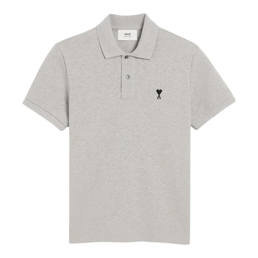 Club21 - AMI - Black Ami De Coeur Polo Shirt - POLOS - Grey