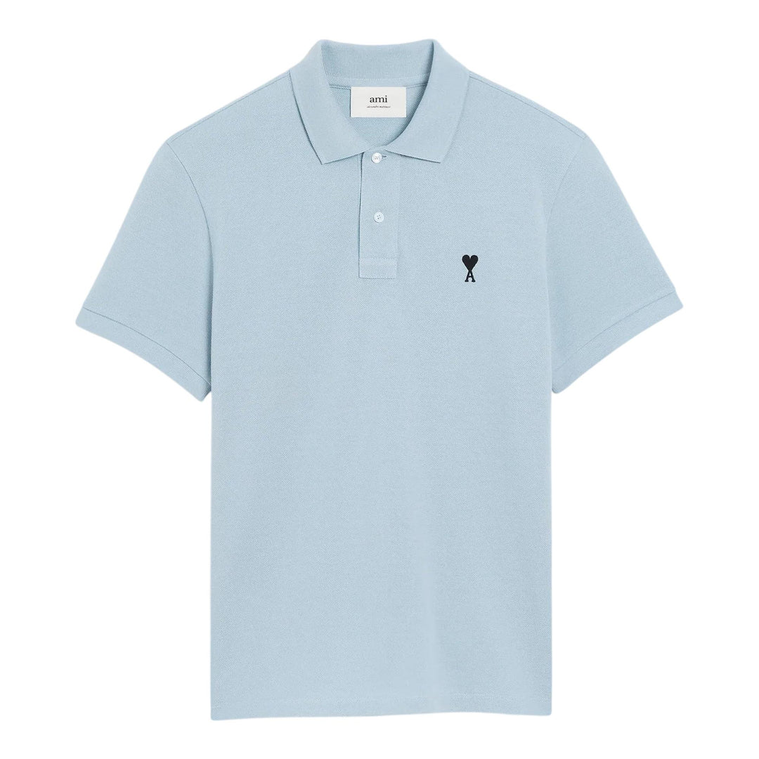 Club21 - AMI - Black Ami De Coeur Polo Shirt - POLOS - Light Blue