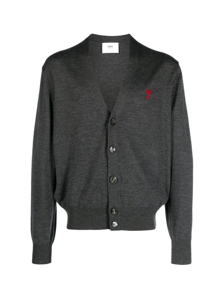 AMI_RedAmiDeCoeurCardigan_DarkGrey