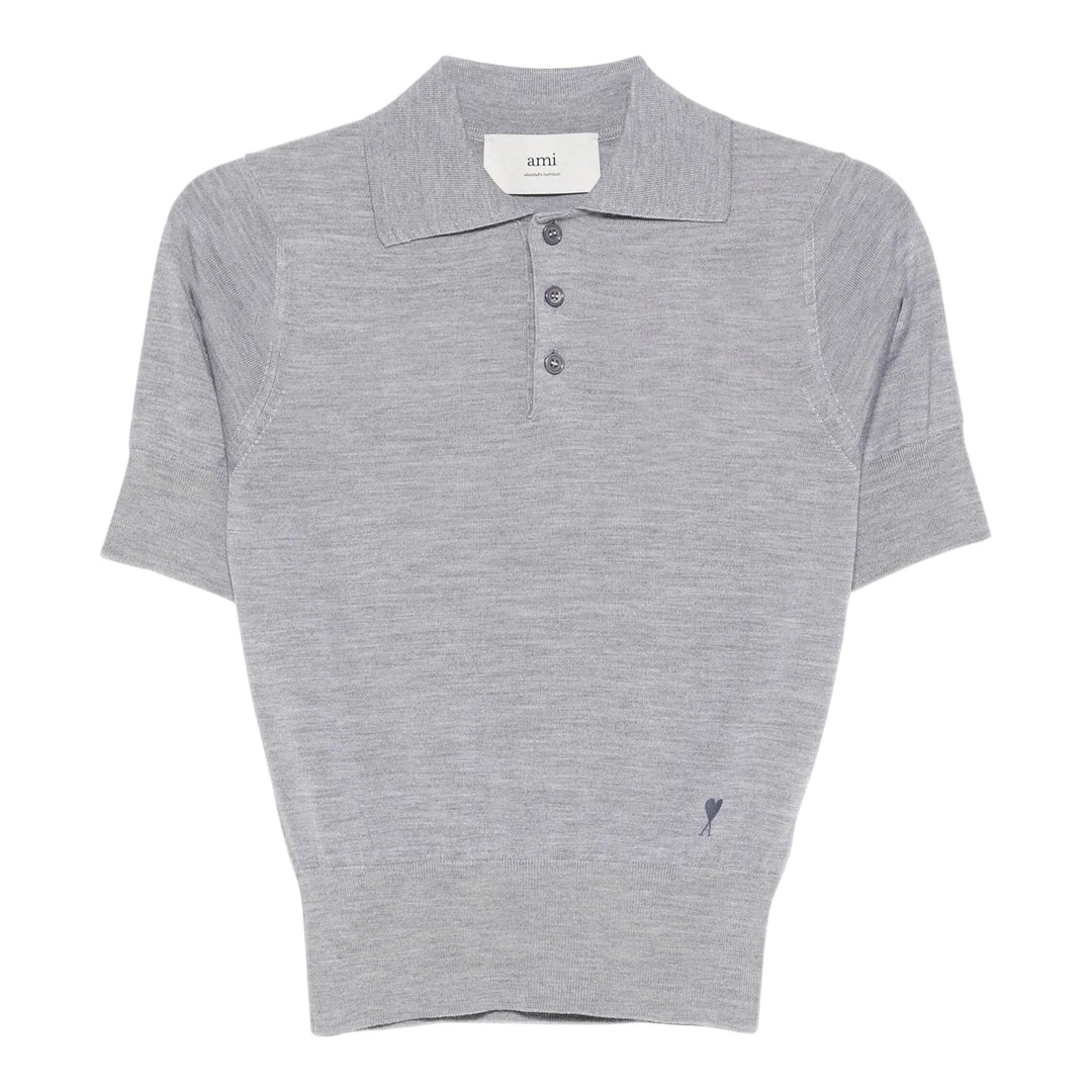 Club21 - AMI - Wool Silk ADC Polo - POLOS - Light Grey