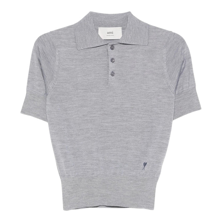Club21 - AMI - Wool Silk ADC Polo - POLOS - Light Grey