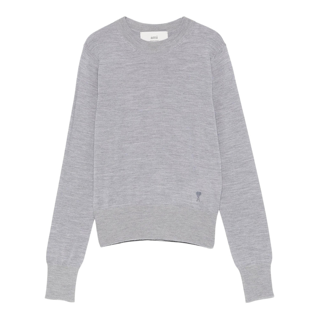 Club21 - AMI - Wool Silk ADC Sweater - SWEATERS - Light Grey