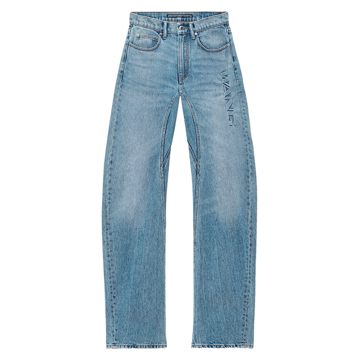Articulated Denim Jeans With High-Frequency Logo