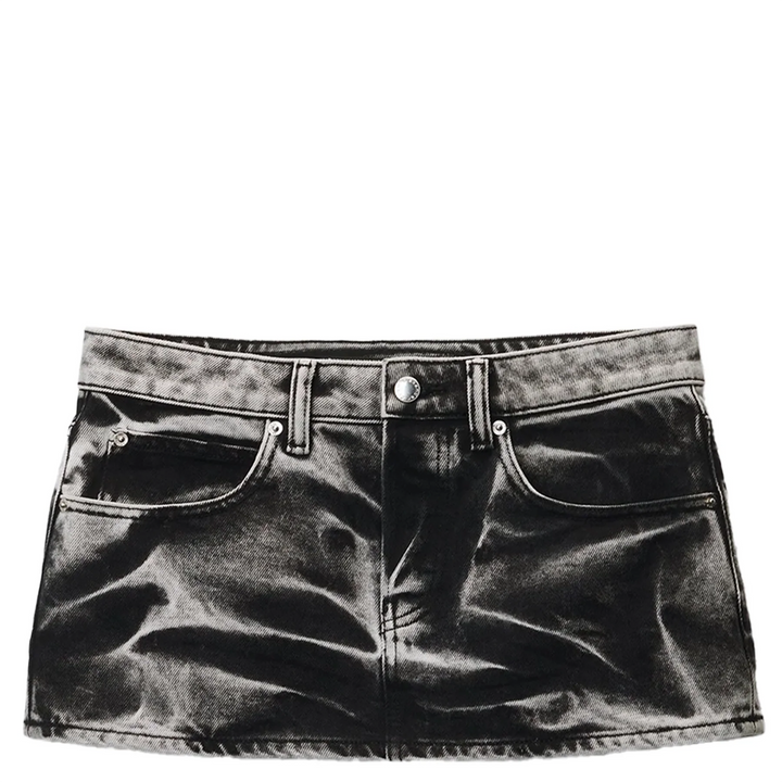 Blade Logo-Embroidered Miniskirt In Cotton Denim