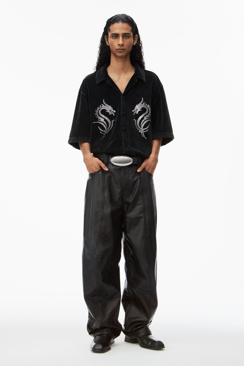 Alexander-Wang-Button-Down-Shirt-With-Crystal-Black-5