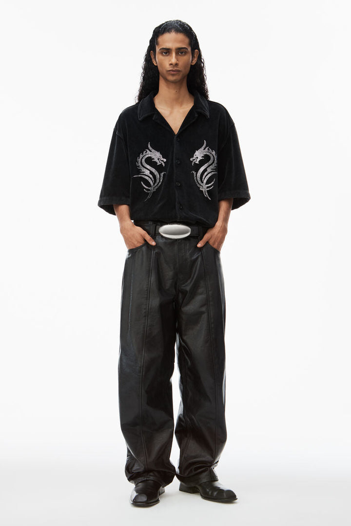 Alexander-Wang-Button-Down-Shirt-With-Crystal-Black-5