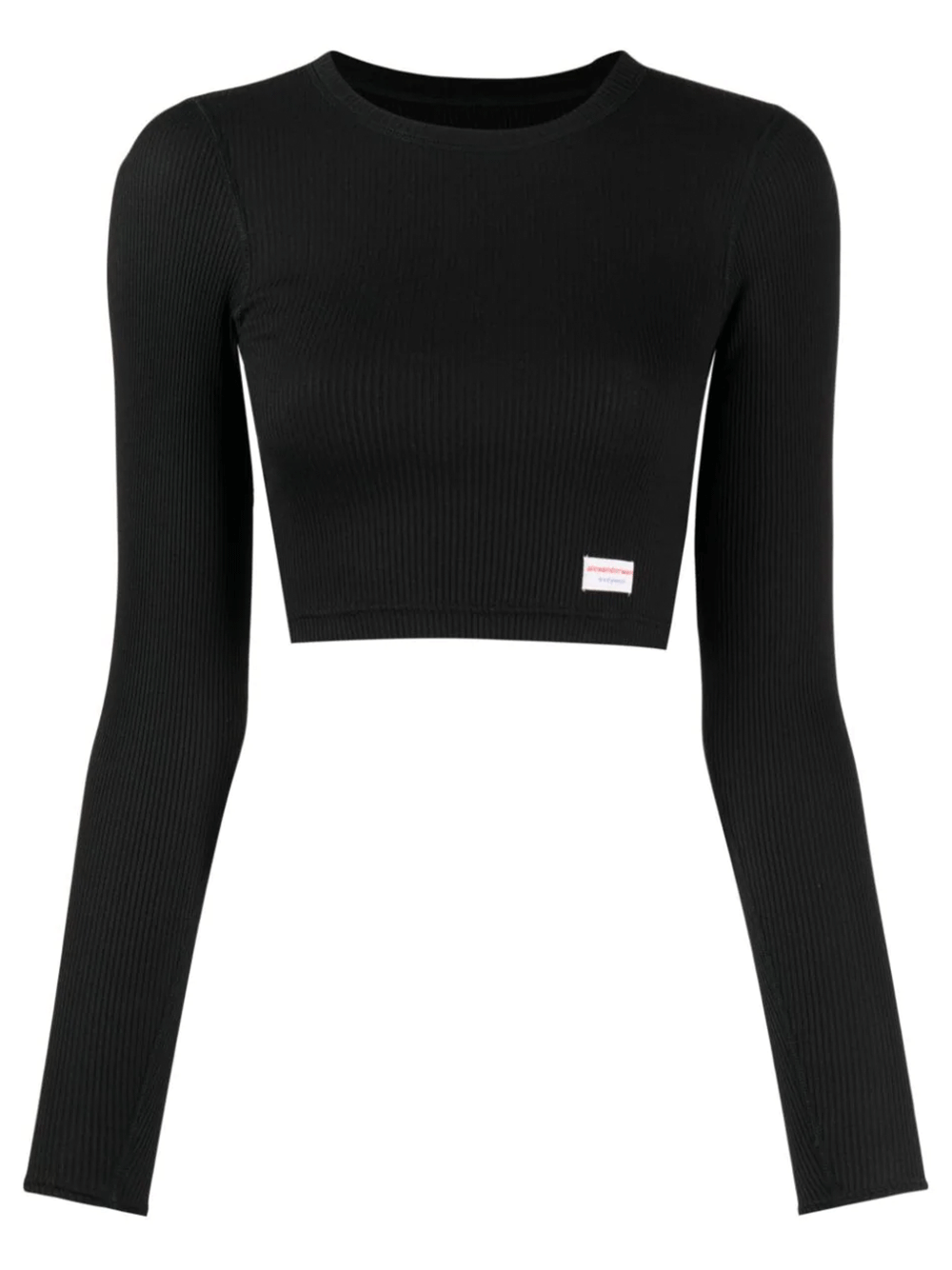 Alexander-Wang-Crew-Neck-Long-Sleeve-Top-Black-1