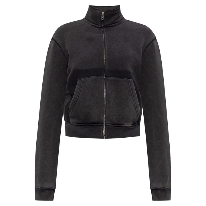 Cropped Zip-Up Jacket In Cotton Terry