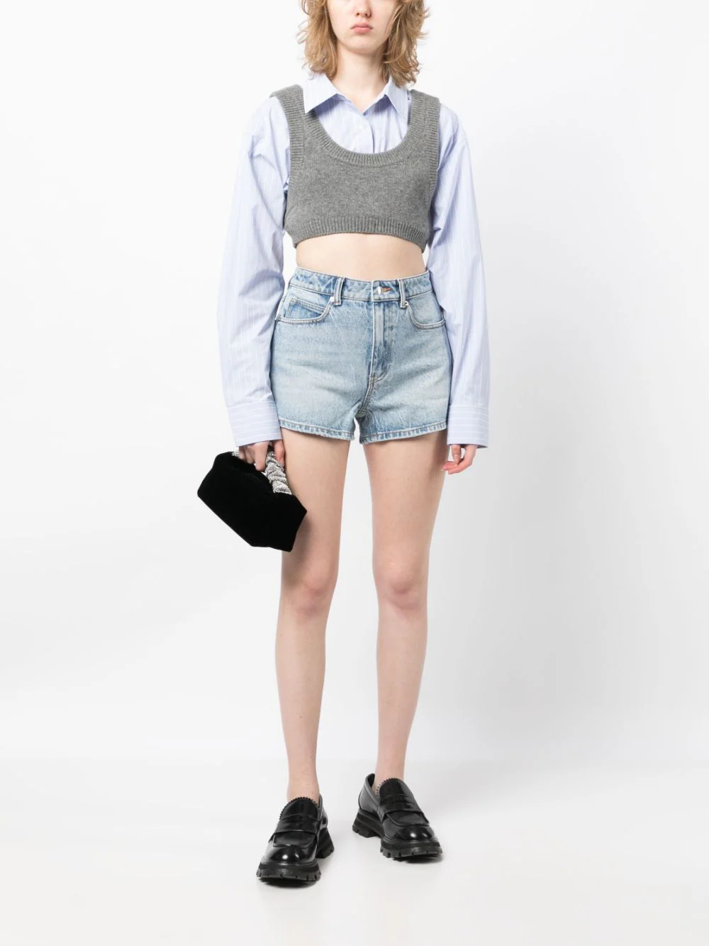 Alexander Wang High Rise Shorts Blue 2