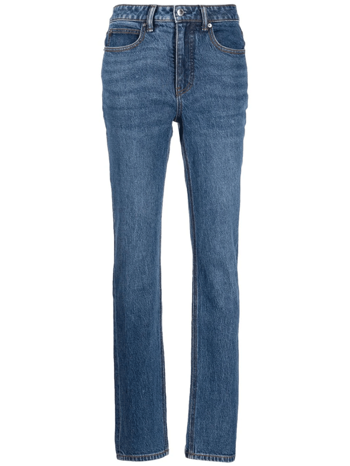 Alexander-Wang-High-Rise-Stretch-Straight-Pants-Blue-1