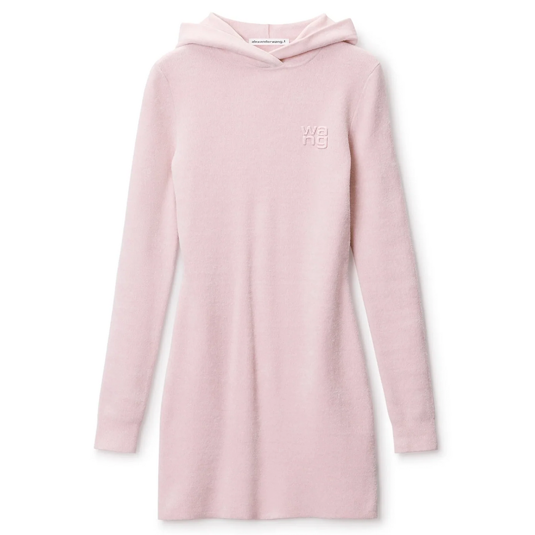 Logo-Embossed Hoodie Minidress