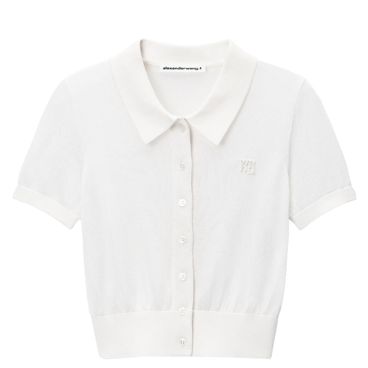 Logo Embroidered Polo Cardigan