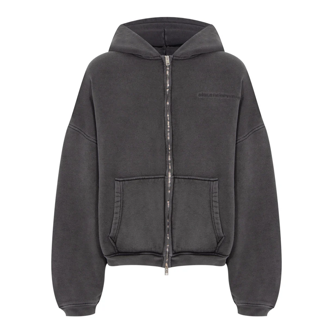 Oversize Zip-Up Hoodie In Cotton Terry