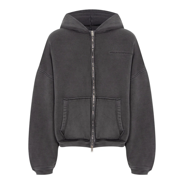 Oversize Zip-Up Hoodie In Cotton Terry