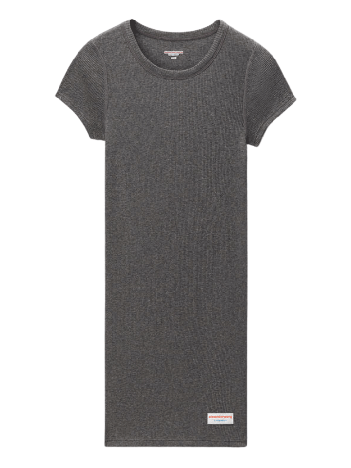 Alexander-Wang-Short-Sleeve-Crewneck-Dress-Grey-1