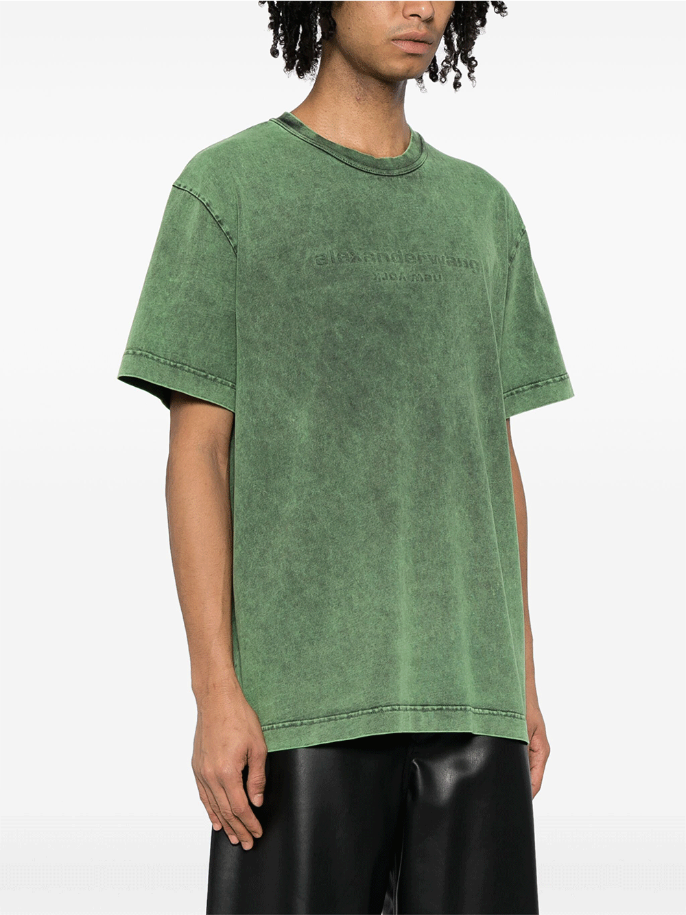 Alexander-Wang-Short-Sleeve-Tee-With-Bi-Color-Men-Green-3