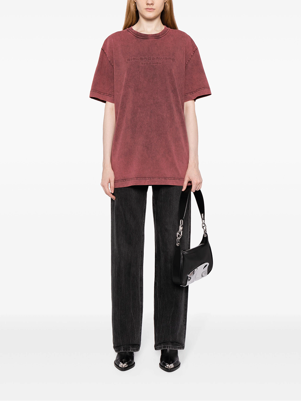 Alexander-Wang-Short-Sleeve-Tee-With-Bi-Color-Women-Red-2