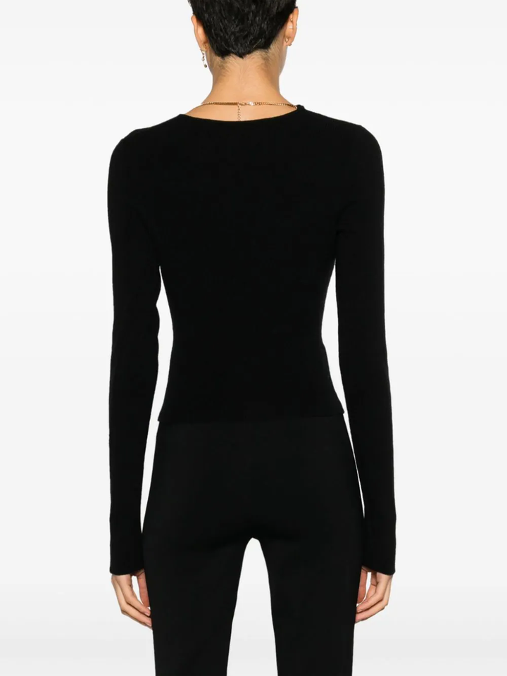 Alexander-Wang-V-Neck-Long-Sleeve-Pullover-With-Logo-Black-4