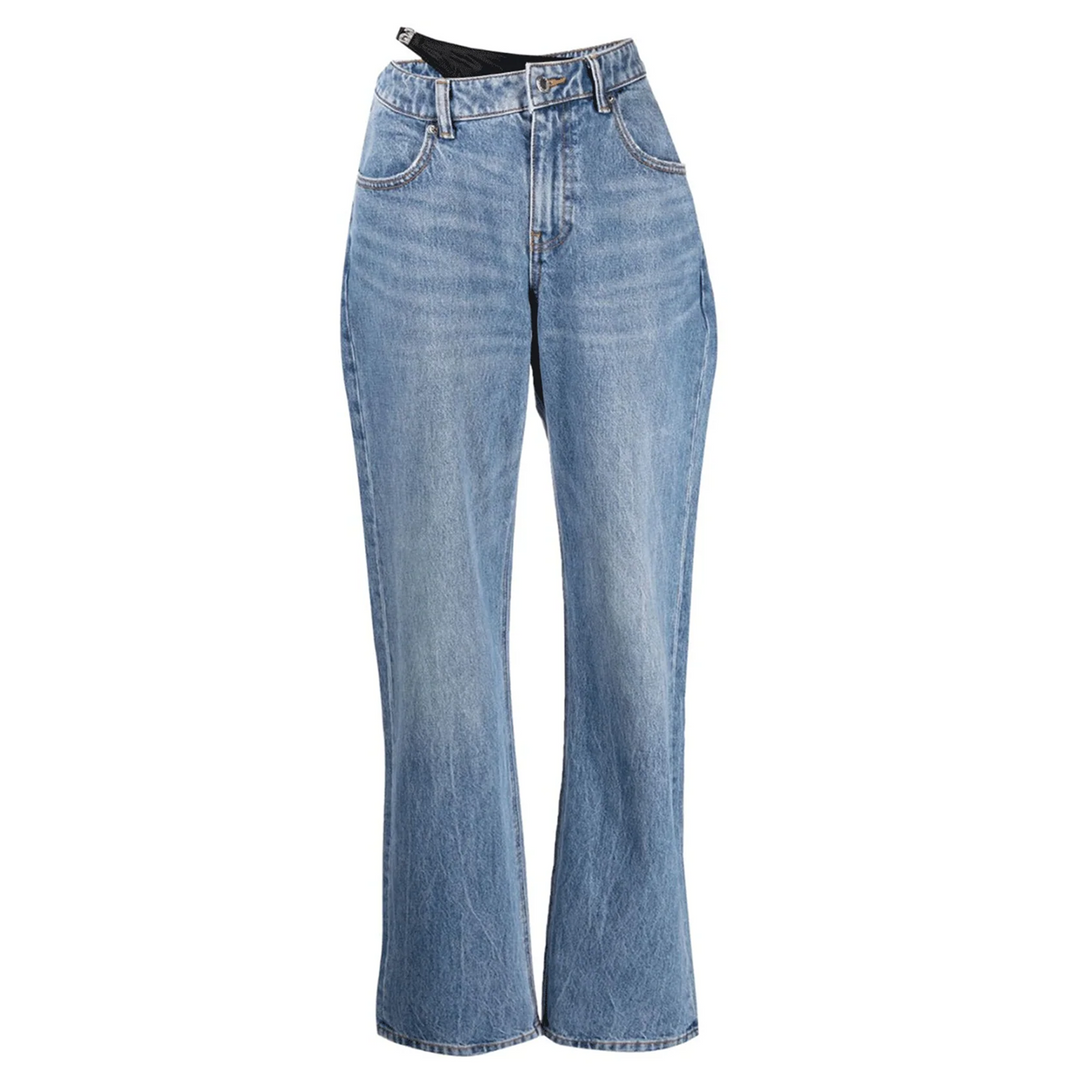 비대칭 허리띠 바지