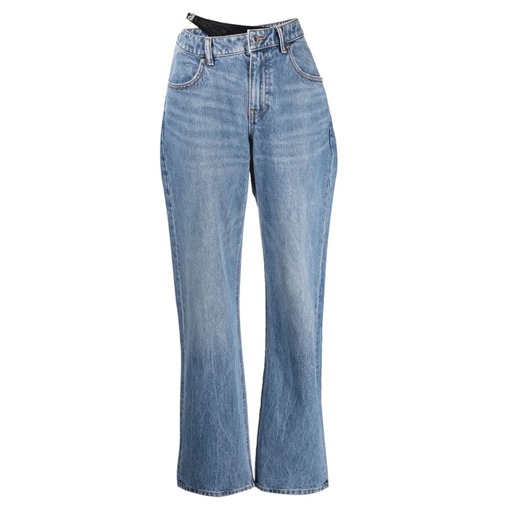 비대칭 허리띠 바지