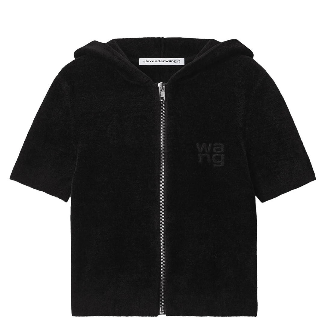 Cropped Zip-Up Hoodie In Chenille