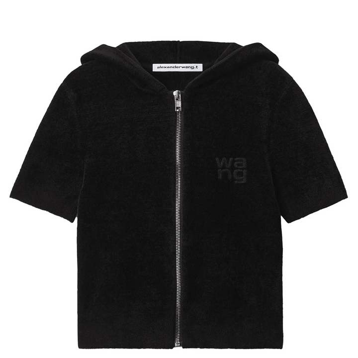 Short Sleeve Cropped Zip Hoodie