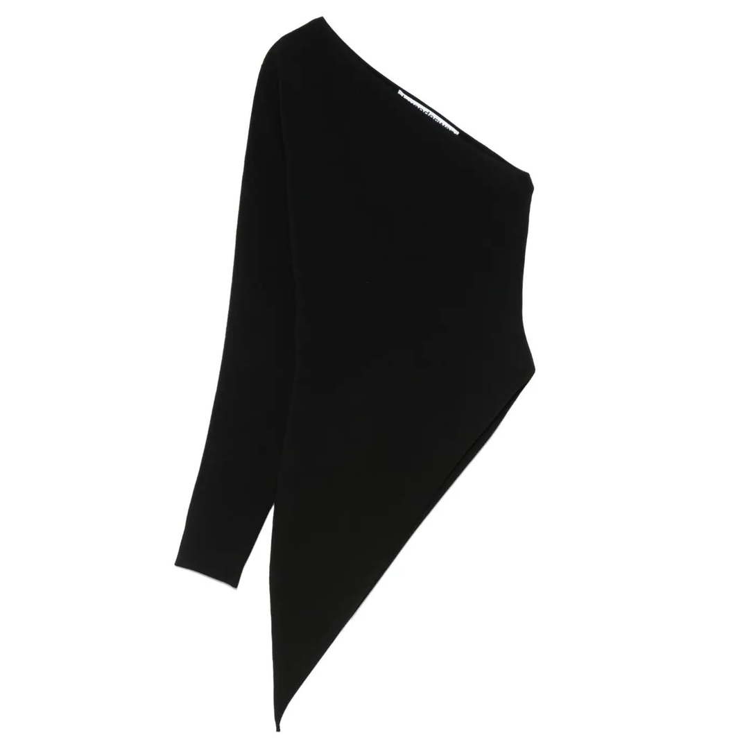 Alexander_Wang_Asymmetric_Long-Sleeve_Top_Black